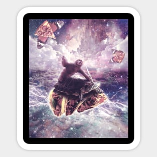 Space Sloth Riding Turtle Unicorn - Pizza & Taco Sticker